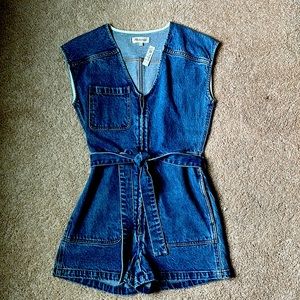 Madewell denim zippered romper